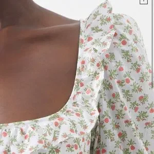Thierry Colson ホワイト ロングボレロXS THIERRY COLSON Yolande ruffled scalloped broderie anglaise